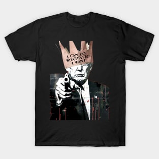 Donald Trump: King Trump  on a dark (Knocked Out) background T-Shirt